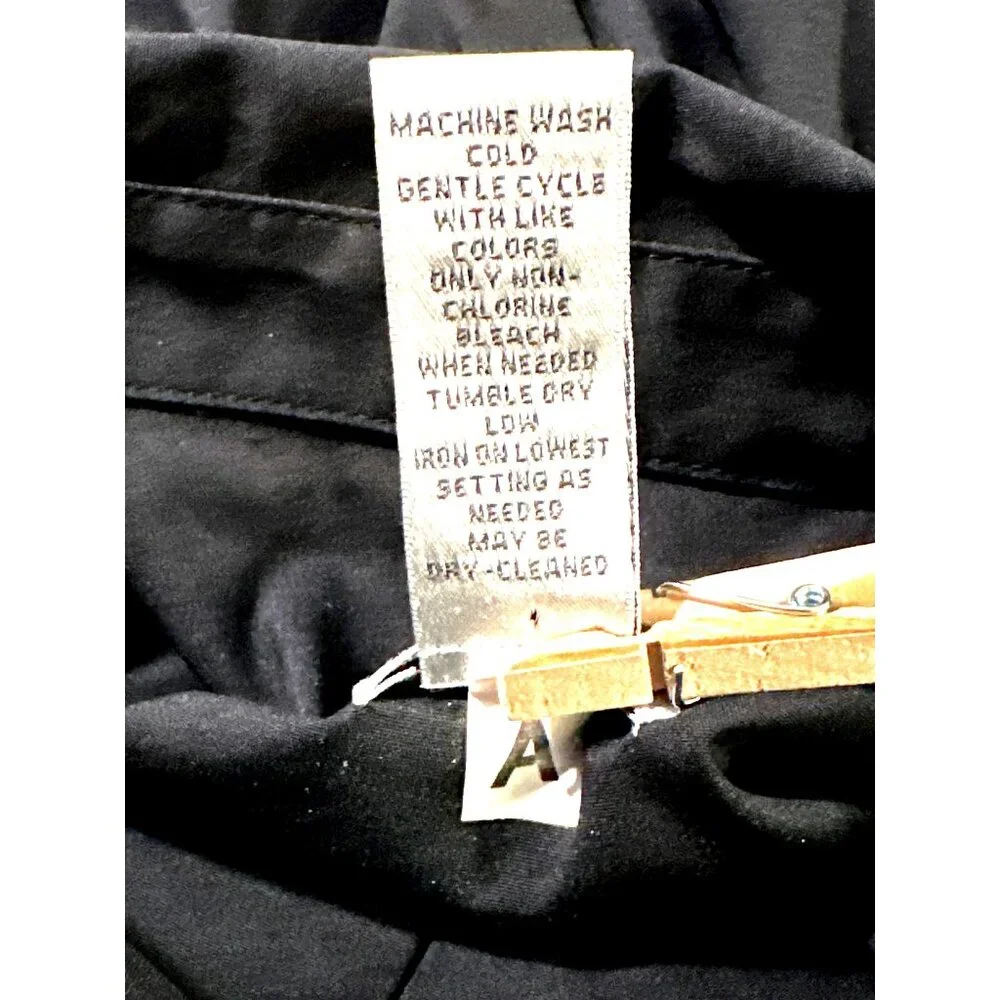 Chicos Black Button Up Tunic Shirt Chic Versatile Classic Long Sleeve Collar - Picture 8 of 9